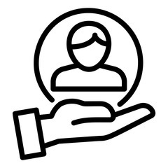 Client retention icon. Outline client retention vector icon for web design isolated on white background