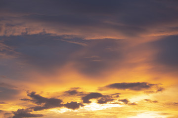 Sunset overcast sky.