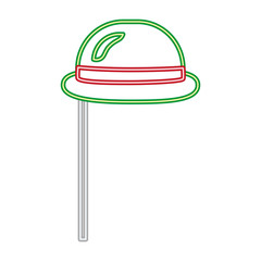party hat carnival neon on sitck