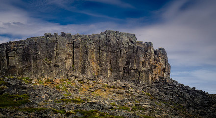 Basalt column structures in Iceland