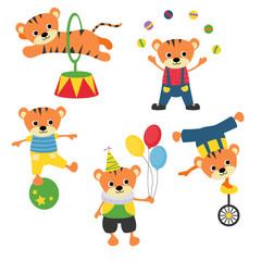 Set of circus animals.