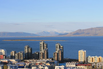 Reykjavek Skyline Bay and Snowy peaks