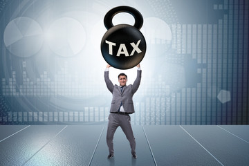Business concept of tax payments burden