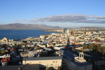 Reykyavik September Evening Skyline and Bay