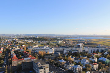 Fototapeta na wymiar Reykjavik skyline Autumn