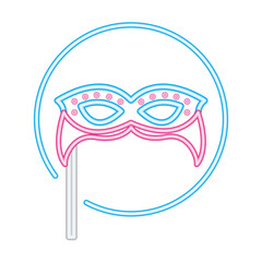 party night mask neon on stick