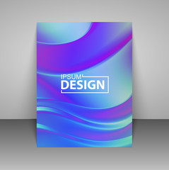 Wavy geometric background. Report, flyer, business layout, presentation template A4 size. Vector illustration.