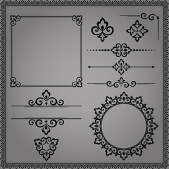 Vintage Set. Floral elements for design monograms, invitations, frames, menus and labels. Graphic design of the website, cafes, boutiques, hotels, wedding invitations.