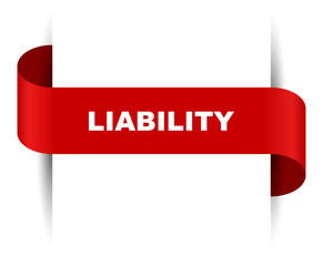 red vector banner liability