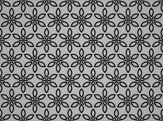 Tafelkleed Flower geometric pattern. Seamless vector background. Black and grey ornament. Ornament for fabric, wallpaper, packaging, Decorative print © ELENA