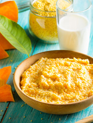 porridge millet pumpkin homemade food