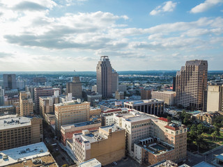 Aerial Cityscape of Downtown San Antonio, Texas Facing Towards East