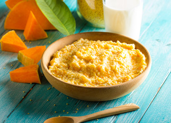 porridge millet pumpkin homemade food