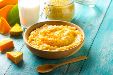 porridge millet pumpkin homemade food