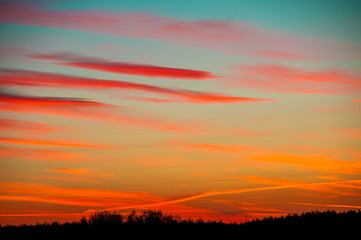 view of the sky at sunset