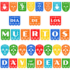 bunting with sugar skulls