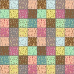 patchwork pattern with france objects memories