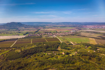 Aerial agricultural picture from a Hungarian landscape , near the lake Balaton