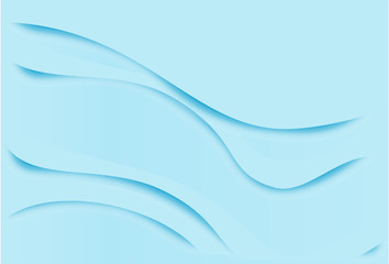 Minimal blue background vector. Paper cut style waves abstract design. 