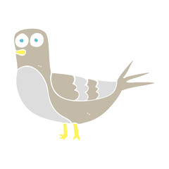 flat color illustration of a cartoon pigeon