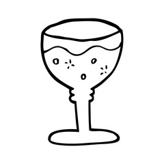 line drawing cartoon glass of red wine