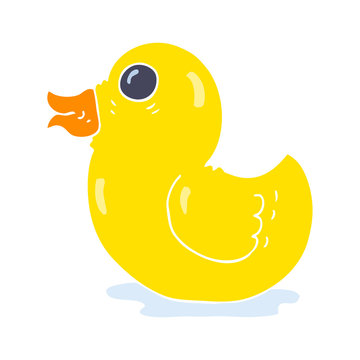 flat color illustration of a cartoon rubber duck