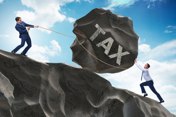 Business concept of tax payments burden