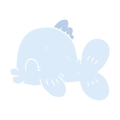 cartoon doodle fish swimming
