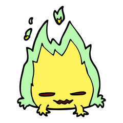 cartoon doodle fire demon