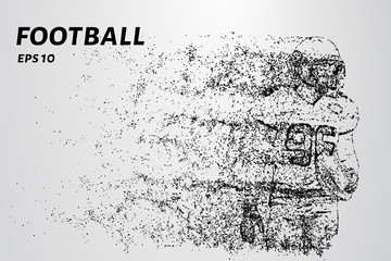 Fototapeta na wymiar American football made up of particles. Vector illustration