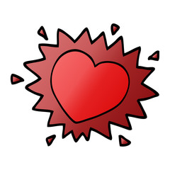 cartoon doodle flaming heart