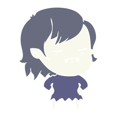 flat color style cartoon undead vampire girl