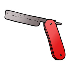 cartoon doodle cut throat razor