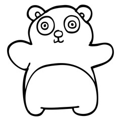 line drawing cartoon teddy bear