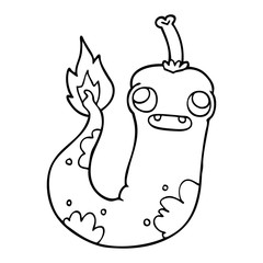 line drawing cartoon hot chilly