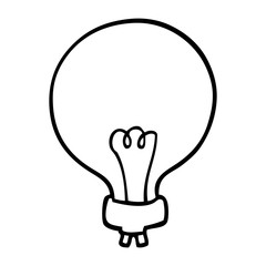line drawing cartoon light bulb