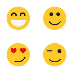 Set of Emoticons. Set of Emoji. Flat style illustrations, vector illustration.