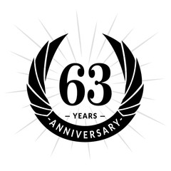 63 years anniversary. Elegant anniversary design. 63 years logo. 