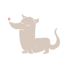 flat color illustration of a cartoon little dog
