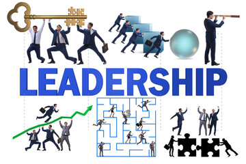 Concept of leadership with many business situations