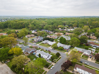 Fototapeta na wymiar Aerial of Parkville homes in Baltimore County, Maryland