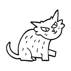 line drawing cartoon ginger cat