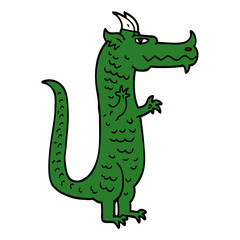 cartoon doodle magical dragon