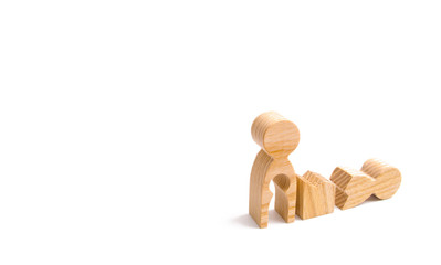 a woman with a void inside and a broken figure of her husband. The concept of infertility in women and conclift in the relationship with the second half. The problem of conceiving a child, stress.