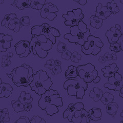 Flowers pattern Purple background