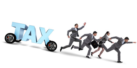Business concept of tax payments burden