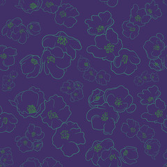 Flowers pattern Purple color background