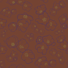 Flowers pattern Red color background