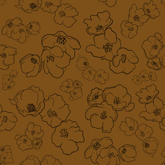 Flowers pattern Yellow background