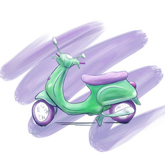 Green & Purple Motocycle